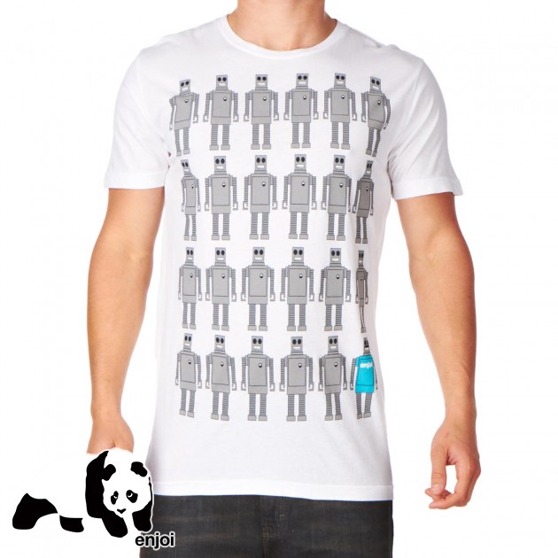 Mens Enjoi Robots Premium T-Shirt - White