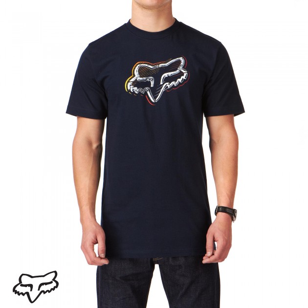 Mens Fox Moonlight T-Shirt - Navy