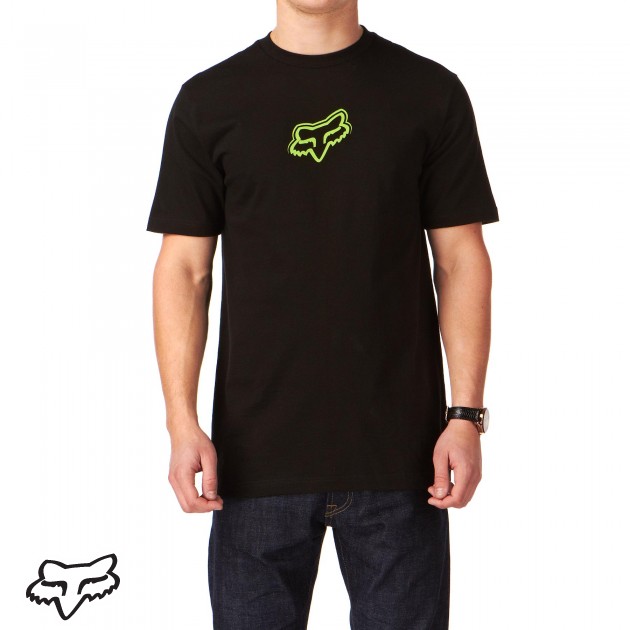 Mens Fox V4 T-Shirt - Black/Green