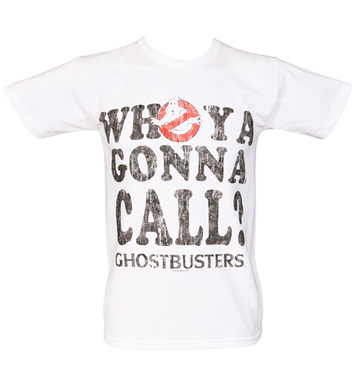 mens Ghostbusters Who Ya Gonna Call White