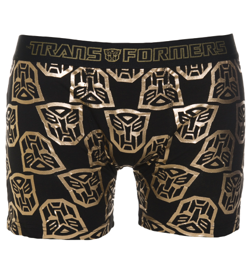 Mens Gold Foil Print Transformers Autobot