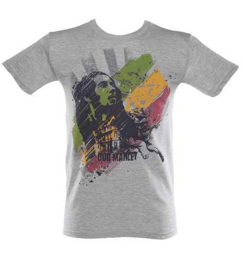 Mens Grey Bob Marley Buffalo Soldier T-Shirt