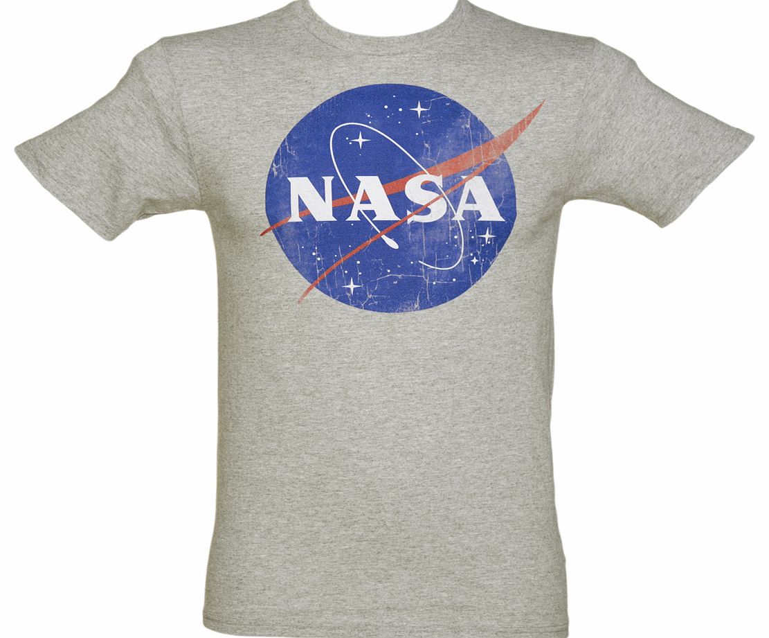 Mens Grey Marl Classic NASA Logo T-Shirt