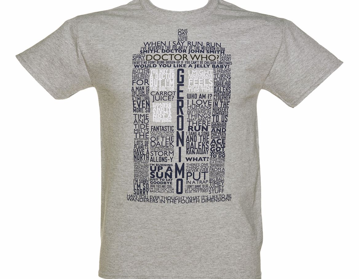 Grey Marl Doctor Who Tardis Quotes T-Shirt