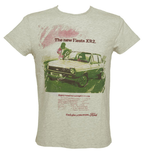 Mens Grey Marl Ford Fiesta Vintage Advert