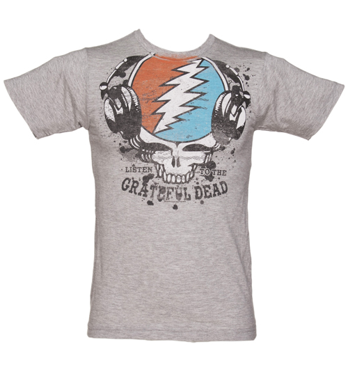 Mens Grey Marl Grateful Dead Listen T-Shirt