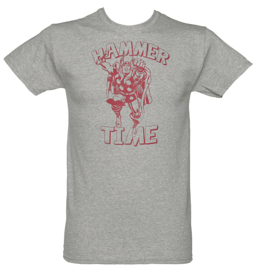 Mens Grey Marl Mighty Thor Hammer Time