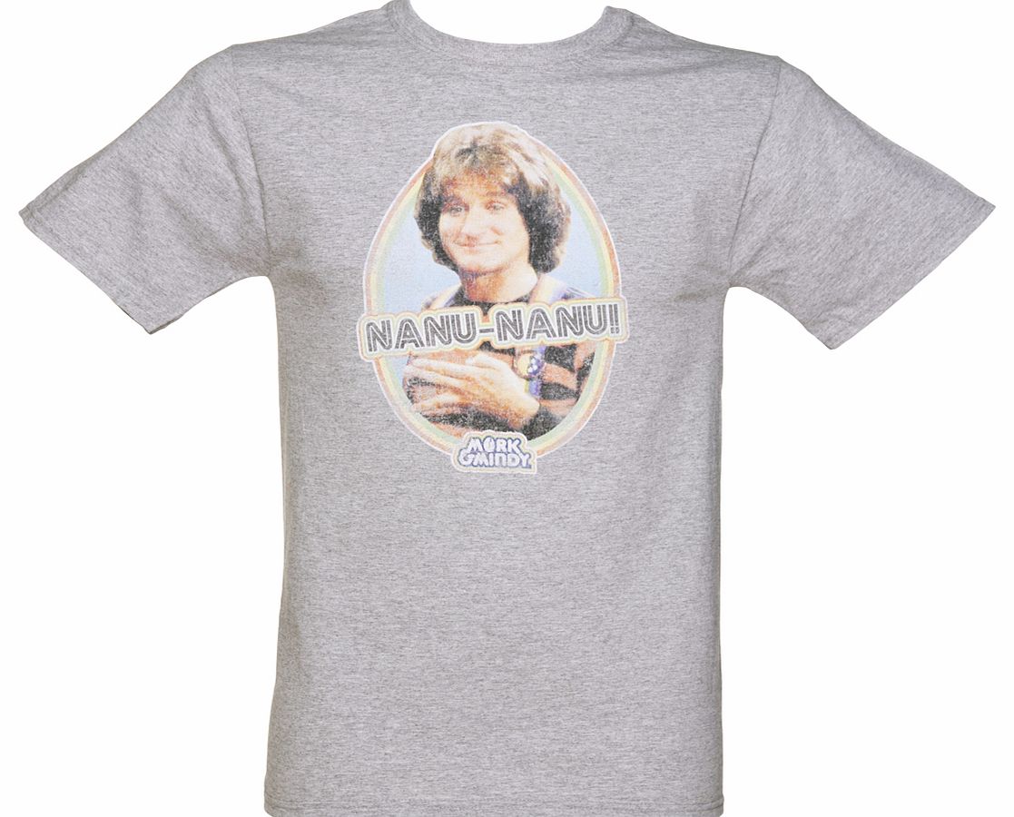 Mens Grey Marl Nanu Nanu Mork And Mindy T-Shirt