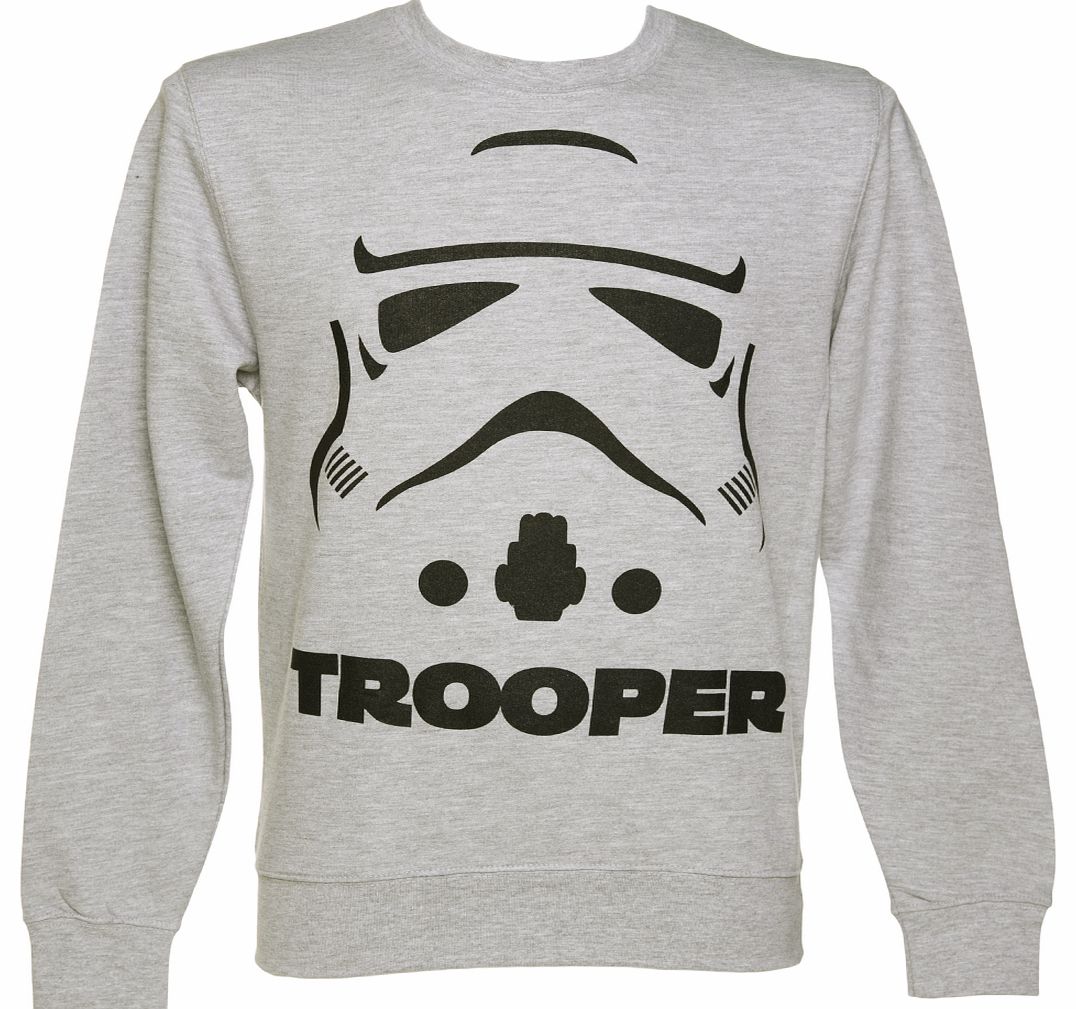 Mens Grey Marl Stormtrooper Face Star Wars