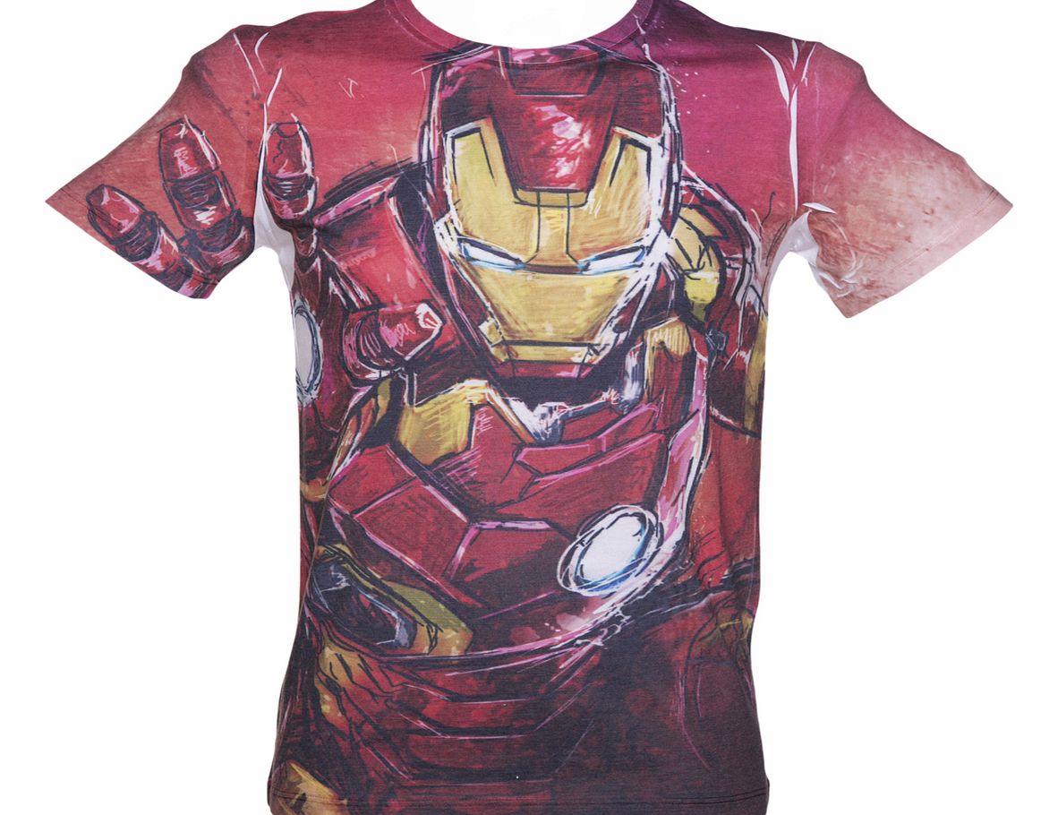 Mens Iron Man Sublimation Print Marvel T-Shirt