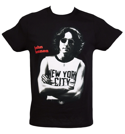 Mens John Lennon New York Black T-Shirt
