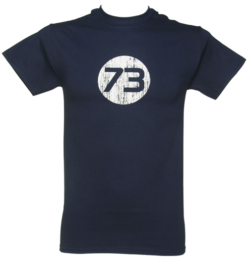 Mens Navy Big Bang Theory Sheldon 73 T-Shirt