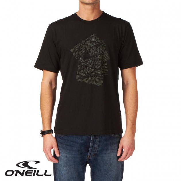 Mens ONeill Stacker T-Shirt - Black Out