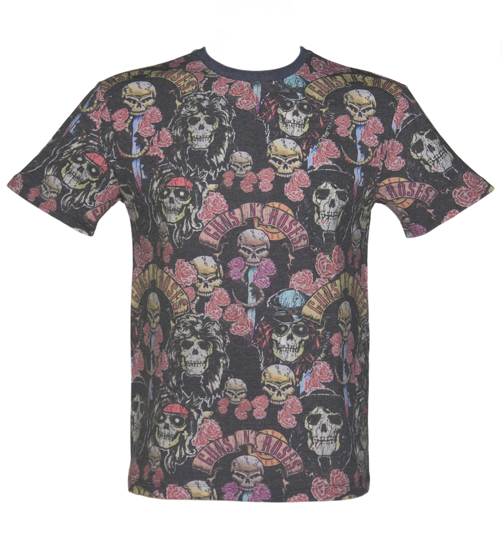 Mens Premium Black Guns N Roses All Over Print