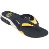mens Reef Fanning Flip-Flops. Navy/Gold