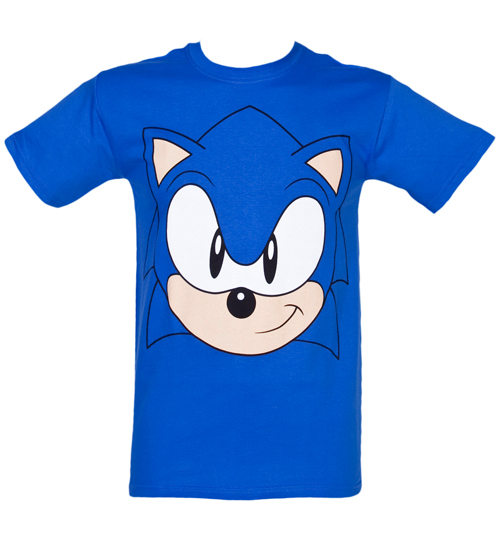 Mens Sonic The Hedgehog Face T-Shirt