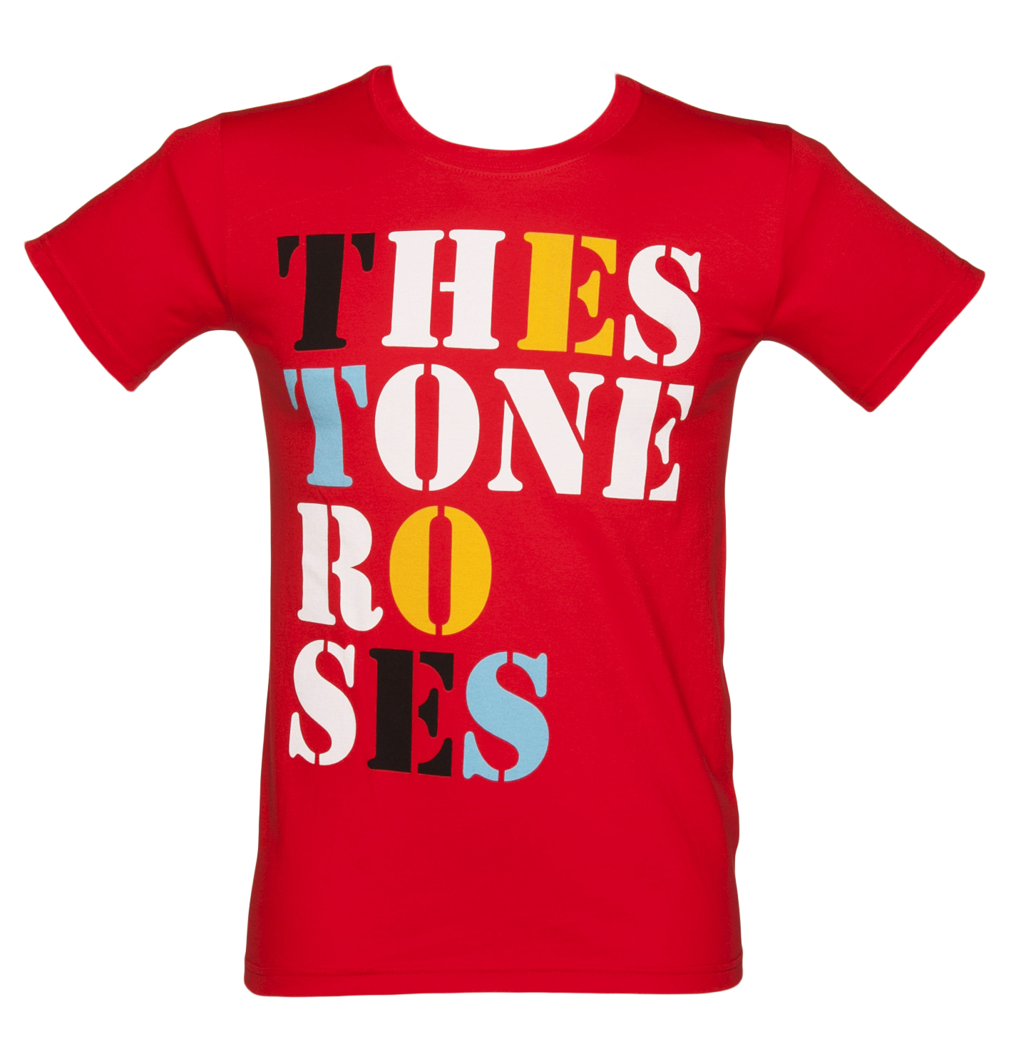 The Stone Roses Font Logo Red T-Shirt