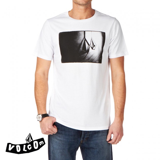 Mens Volcom Shadow Stone T-Shirt - White
