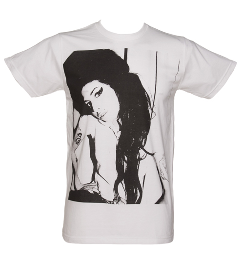 Mens White Amy Winehouse T-Shirt