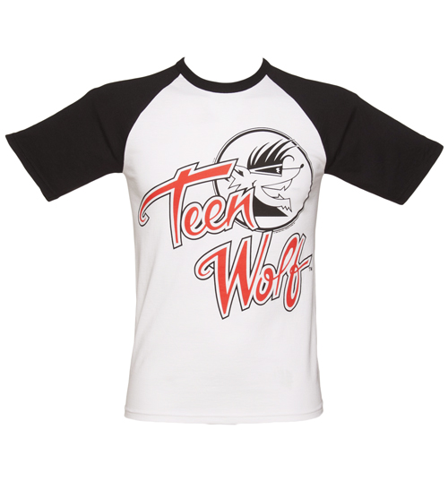 Mens White And Black Teen Wolf Logo