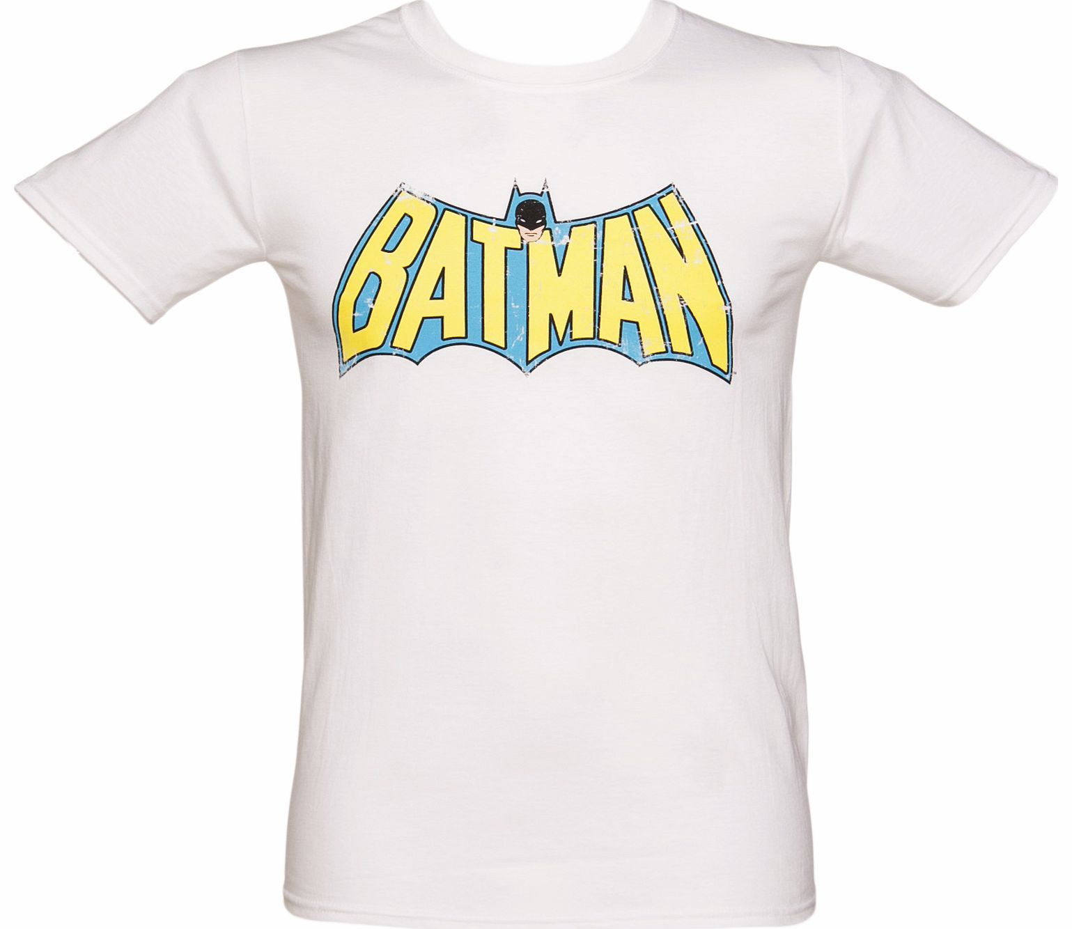 Mens White Batman Winged Logo DC Comics T-Shirt