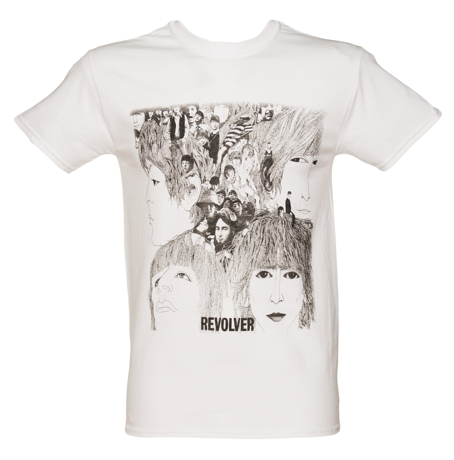 Mens White Beatles Revolver T-Shirt