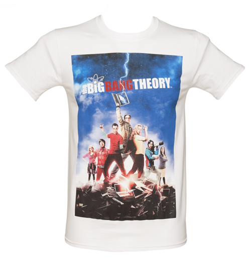Mens White Big Bang Theory Poster T-Shirt