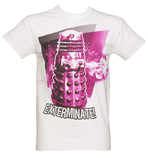 Mens White Dalek Exterminate Doctor Who