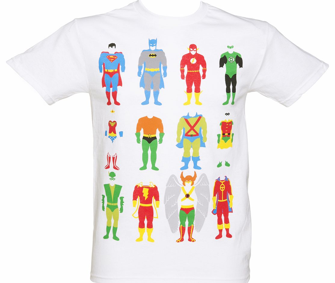 Mens White DC Comics Uniforms T-Shirt