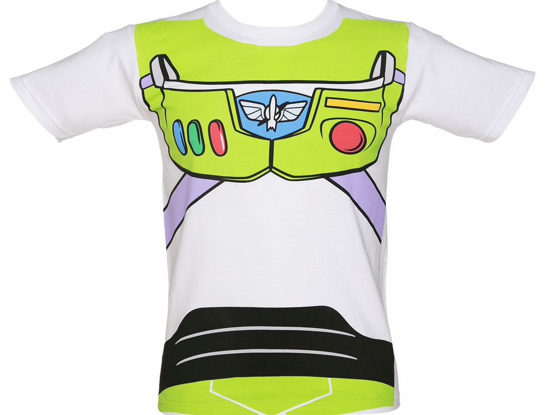 Mens White Disney Buzz Lightyear Costume Toy