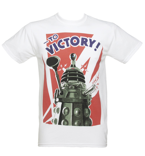 Mens White Doctor Who Dalek To Victory