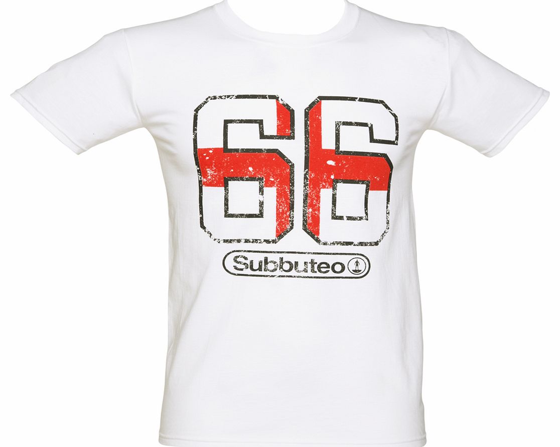 Mens White England 66 Subbuteo T-Shirt
