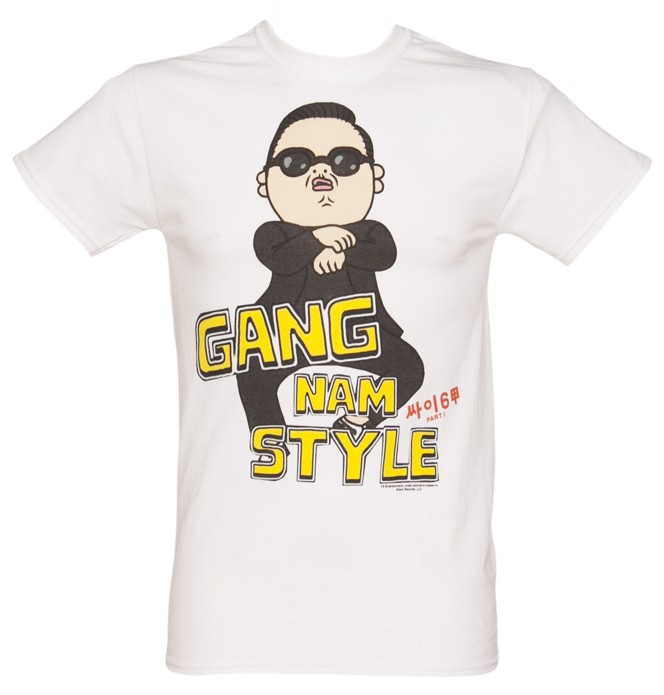 Mens White Gangnam Style PSY T-Shirt