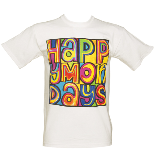 Mens White Happy Mondays T-Shirt