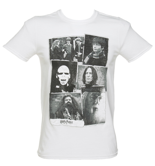 Mens White Harry Potter Collage T-Shirt