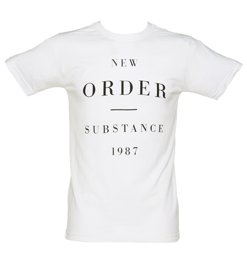Mens White New Order Substance 1987 T-Shirt