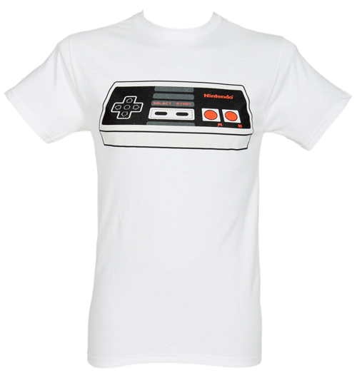 Mens White Nintendo Controller T-Shirt