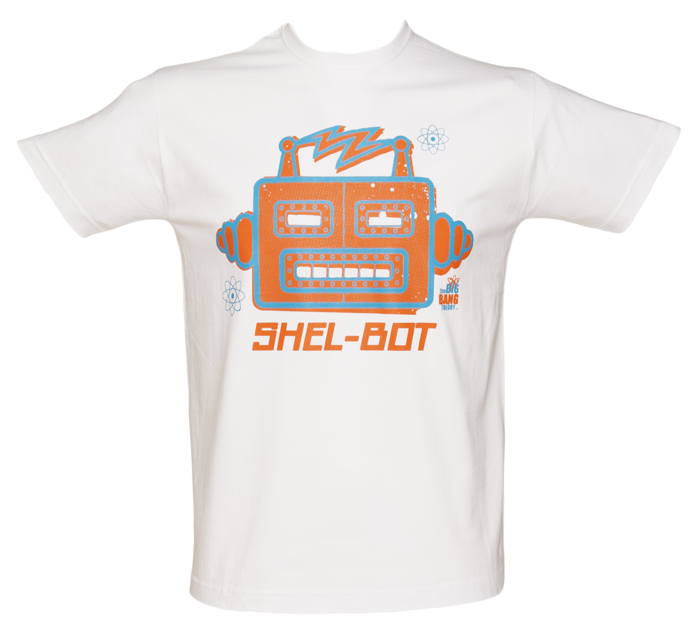 Mens White Shel-Bot Big Bang Theory T-Shirt