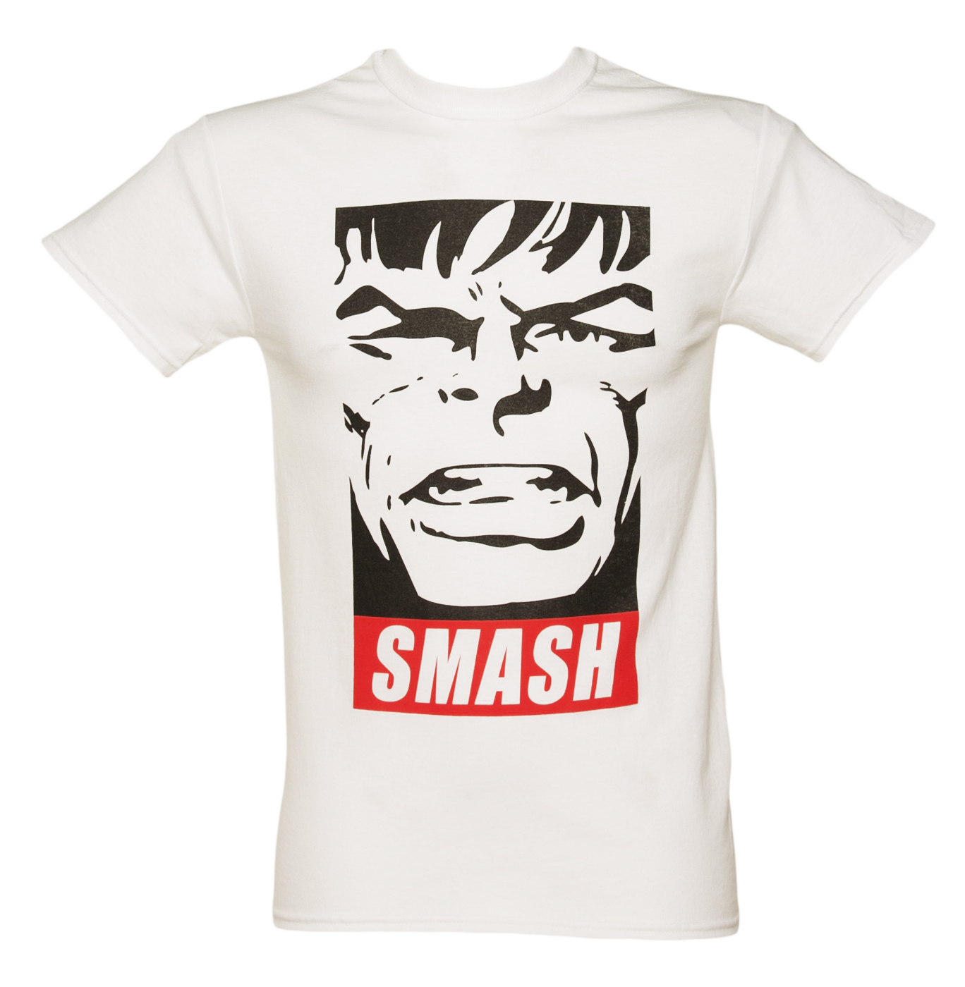 Mens White Smash Hulk Marvel T-Shirt