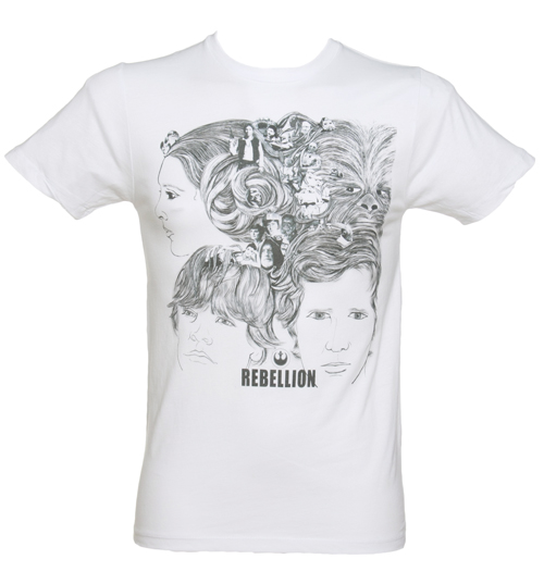 Mens White Star Wars Revolver T-Shirt