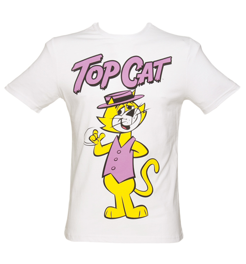 Mens White Top Cat T-Shirt