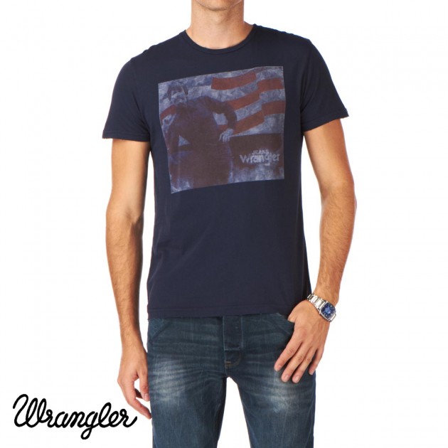 Mens Wrangler 70Ies T-Shirt - Navy