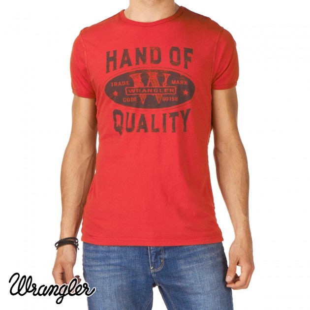 Mens Wrangler Quality T-Shirt - Lipstick Red