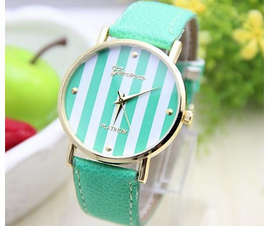 Menu Life 10 colors New Fashion Leather GENEVA Watch For Ladies Women Dress Watch Quartz Watches (Mint Green)