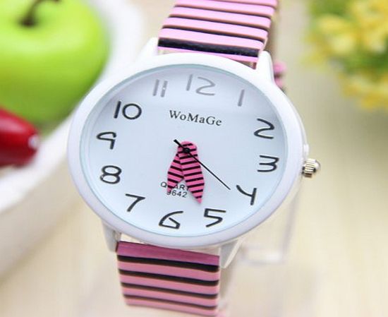 Menu Life 7 colors Watches Ladies Quartz Watch Fashion Zebra Strap Analog Wrist Watch NEW Sports watch Women Dress watch (Pink)