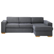 Chaise Right-Hand Facing Sofa Bed, Slate