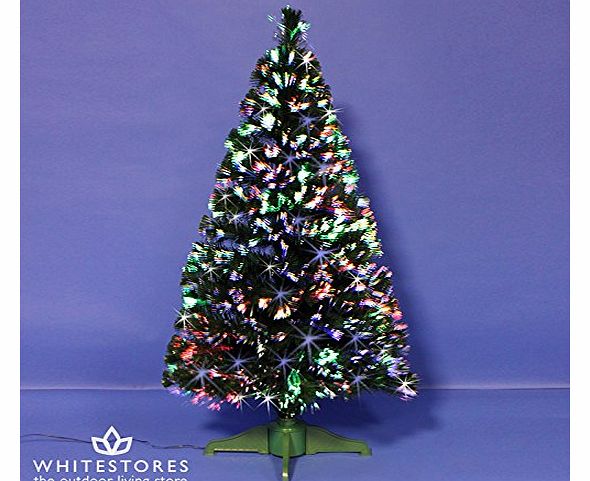 Mercer Leisure 7ft Green Indoor Pre-Lighted Artificial Spectrum Fibre Optic Christmas Tree
