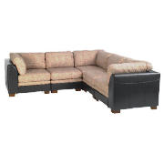 Mercer modular 5 seat corner unit, mocha