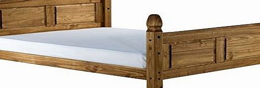Mercers Furniture Corona High End Double Bed Frame, Wood, Antique Pine, 4 ft 6-Inch