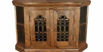 Mercers Furniture Indian Maharani Jali Corner TV Video Unit